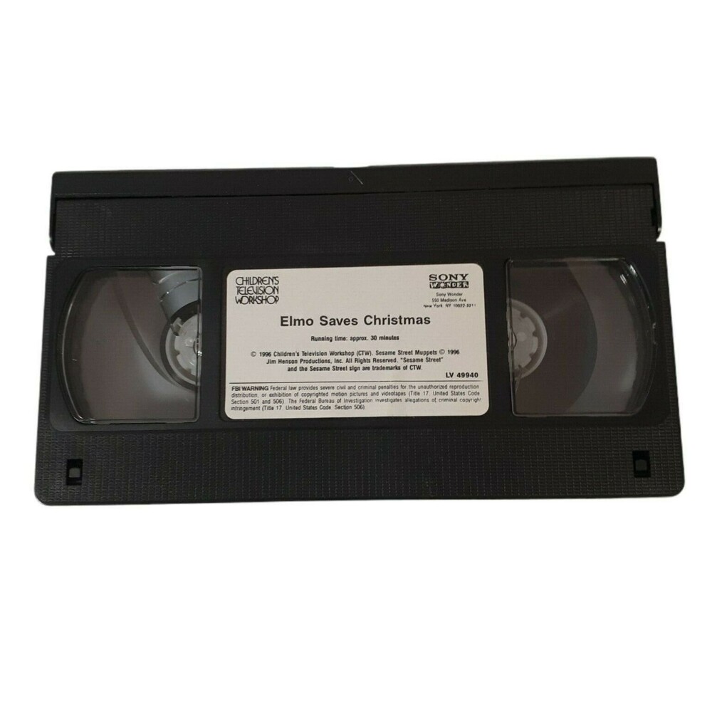 Sesame Street Elmo Saves Christmas VHS 1996 Vintage Family Holiday Kids Movie